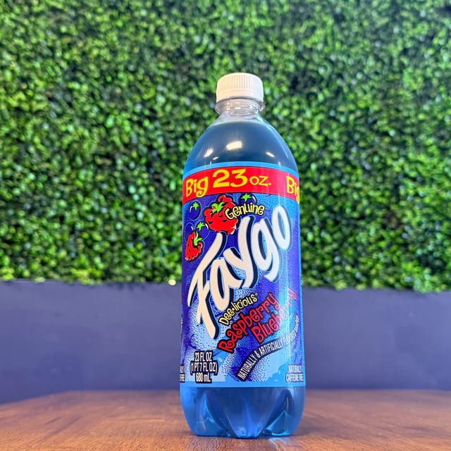 Faygo Blue Raspberry Soda.